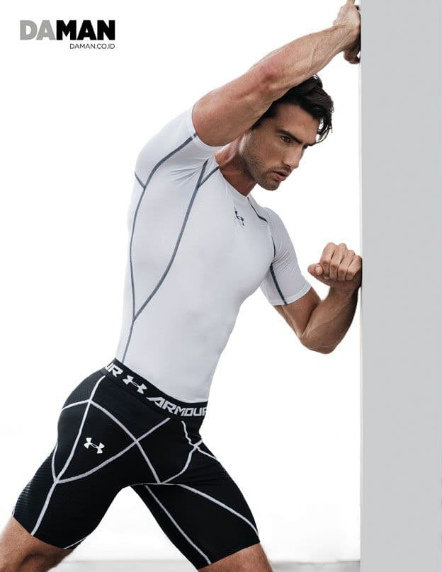 Mitchell Wick in Compression shirt and shorts by Under Armour