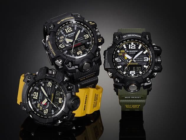 Casio G-Shock three variants of the Mudmaster watch
