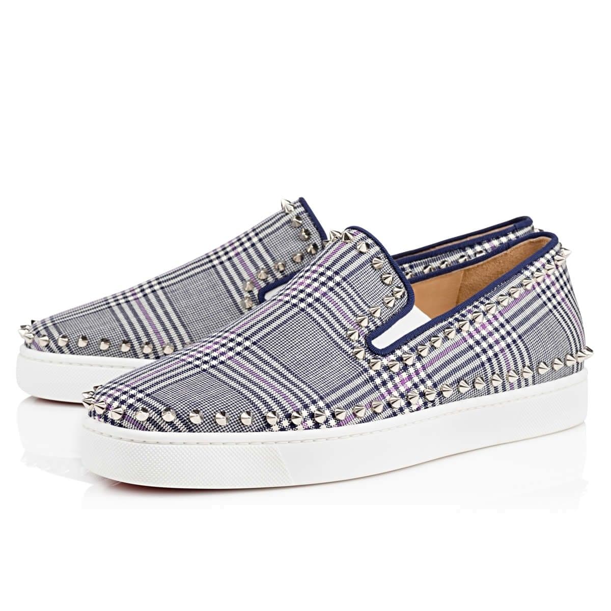 Christian Loubutin Tartan Shoes Pik Boat