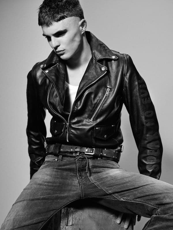 A pairing of biker jacket and JoggJeans