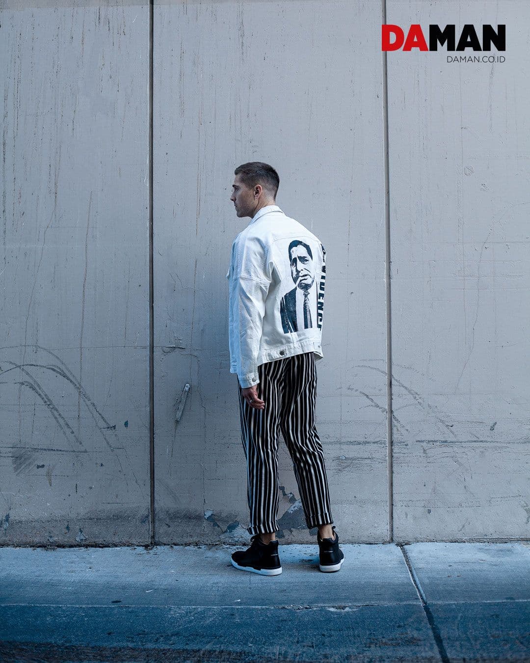 Jacket by Paraval, shirt and pants by William Lei