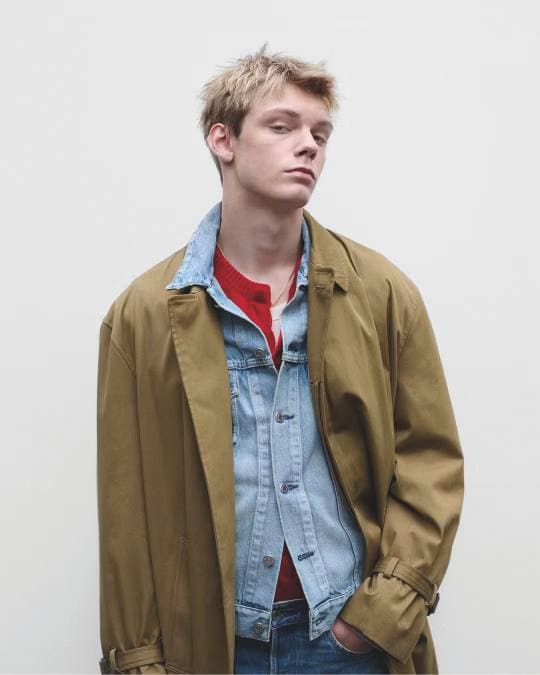 Camel cotton-blend trench coat 