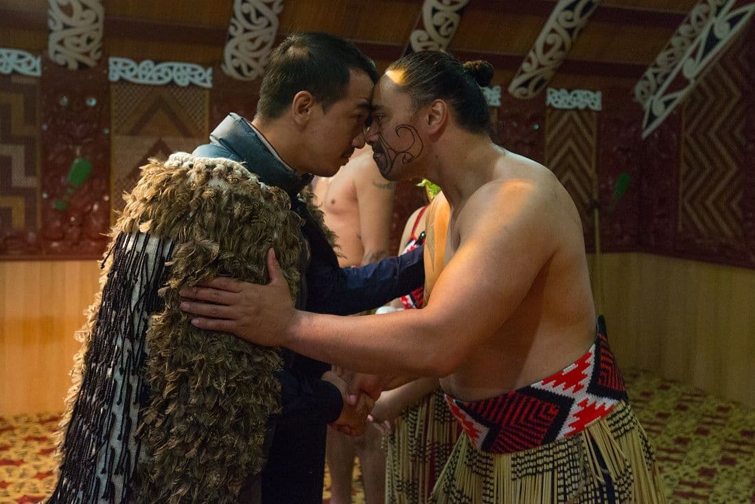 Joe Taslim doing Hongi