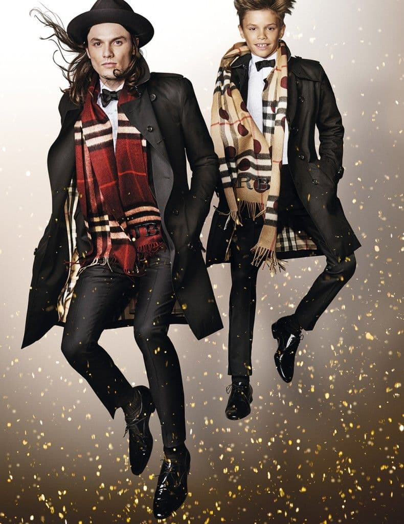 James Bay and Romeo Beckham in the Burberry Festive Campaign shot by Mario Testino