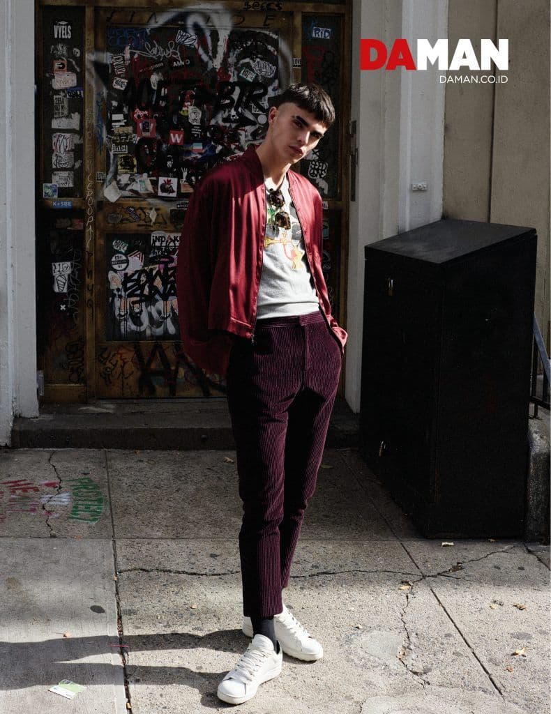 A Cut Above DA MAN fashion spread by Peter Ash Lee with Diego Villareal in Duckie Brown Burberry Prorsum Celine Coach