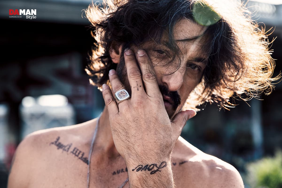 Tony Ward in Necklace by King Baby, ring by John Hardy