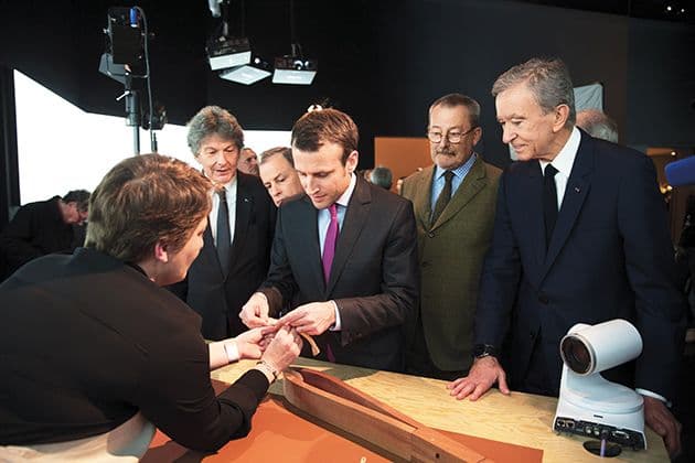 Thierry-BRETON.-Michael-BURKE.-Emmanuel-MACRON.-Patrick-Louis-VUITTON.-Bernard-ARNAULT