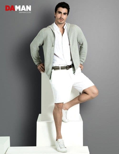 Models Felipe Izing, Rodolfo Rodriguez Silva, Tony Hernandez in Outfit and scarf by Outfit by Massimo Dutti