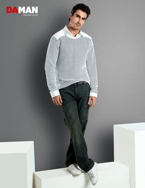 Models Felipe Izing, Rodolfo Rodriguez Silva, Tony Hernandez in Outfit by Calvin Klein Jeans