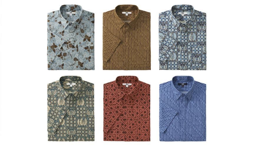 uniqlo batik collection short sleeved shirt