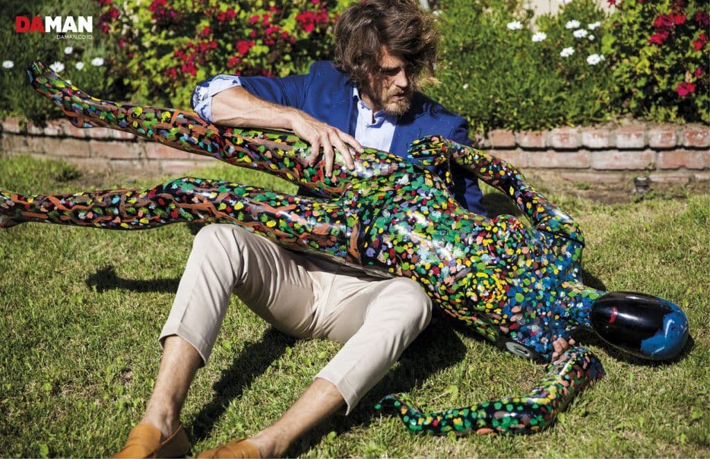 CHEYNE HANNEGAN_Shirt and blazer by Klein Epstein & Parker, trousers by Ben Sherman, shoes by Mezlan