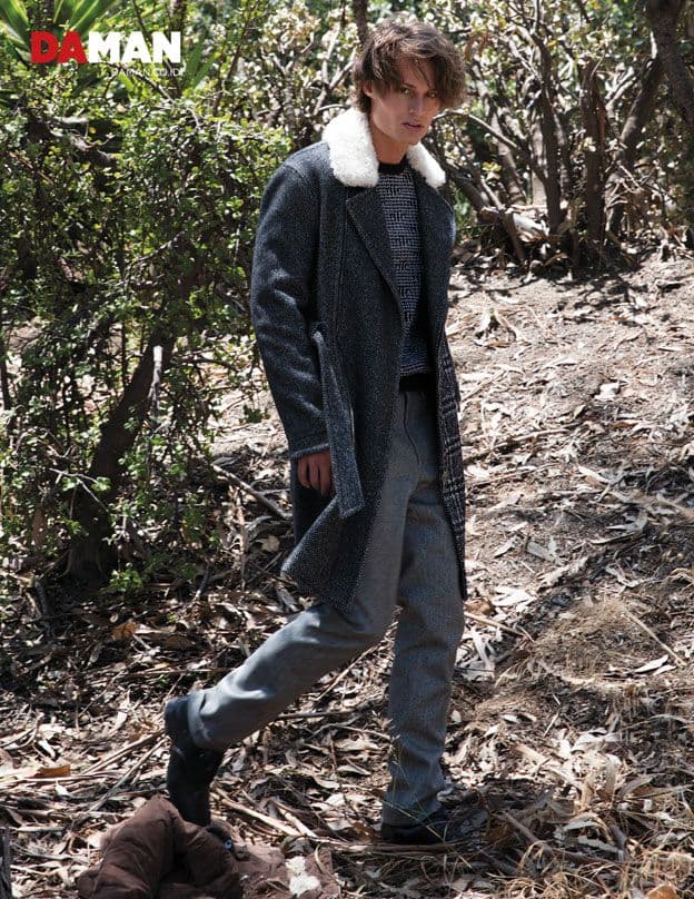 Model Andrew Raymond Thomas in Outfit and shoes by Salvatore Ferragamo