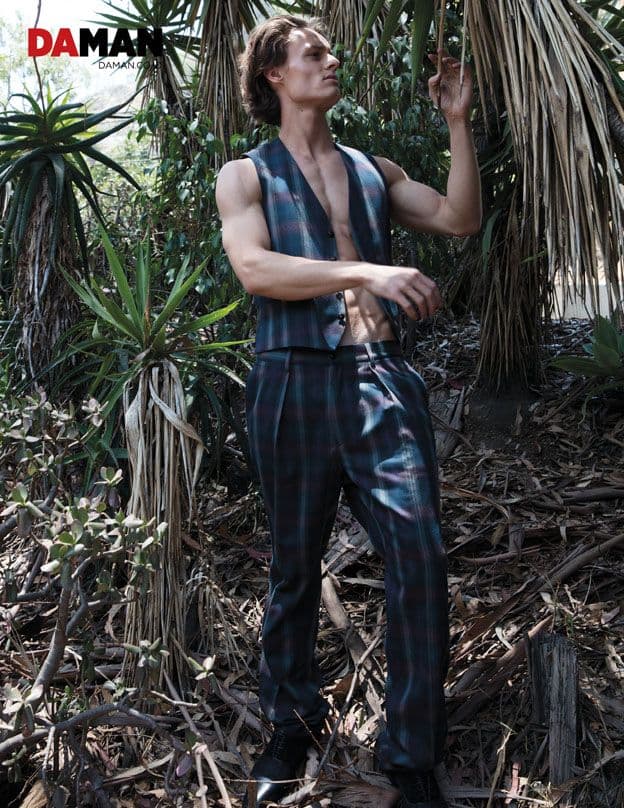 Model Andrew Raymond Thomas in outfit by etro
