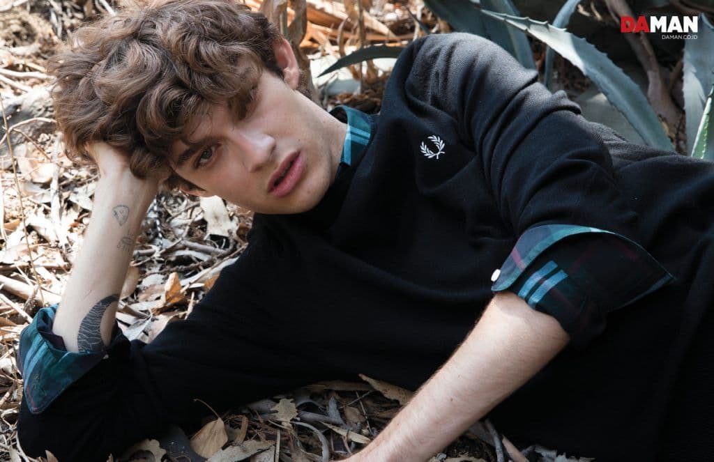 Model Jack Page Ford Model in Sweater and shirt by Fred Perry