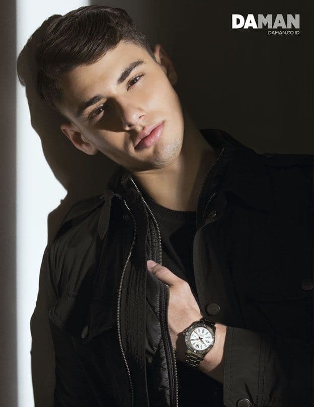 colt automatic in stainless steel with stainless steel bracelet, jacket and sweater by burberry