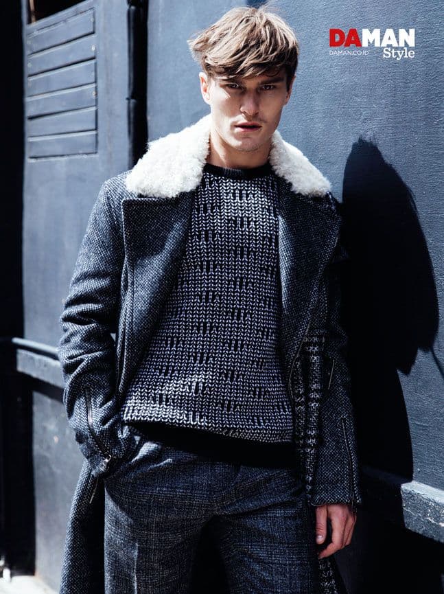 Oliver Cheshire for DA MAN Style FW16 in outfit by salvatore Ferragamo