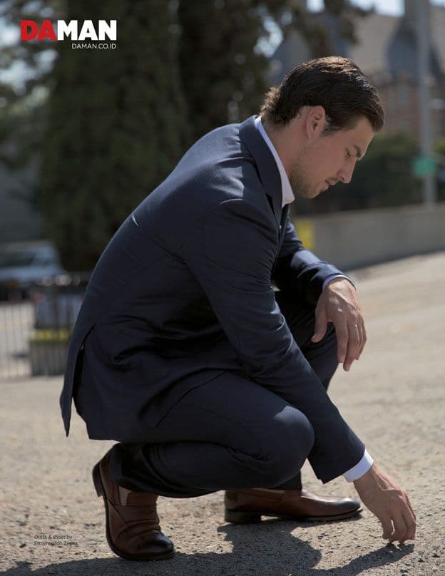 Giacomo Gianniotti of Grey's Anatomy in Outfit and shoes by Ermenegildo Zegna