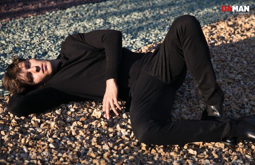 Sweater by Ben Sherman, trousers and boots by John Varvatos