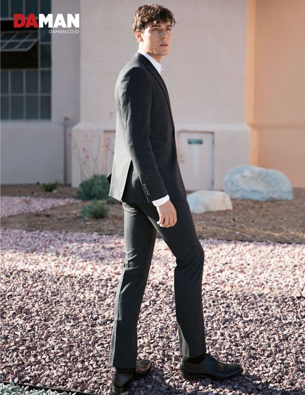 outfit by John Varvatos, shoes by Boss by hugo Boss