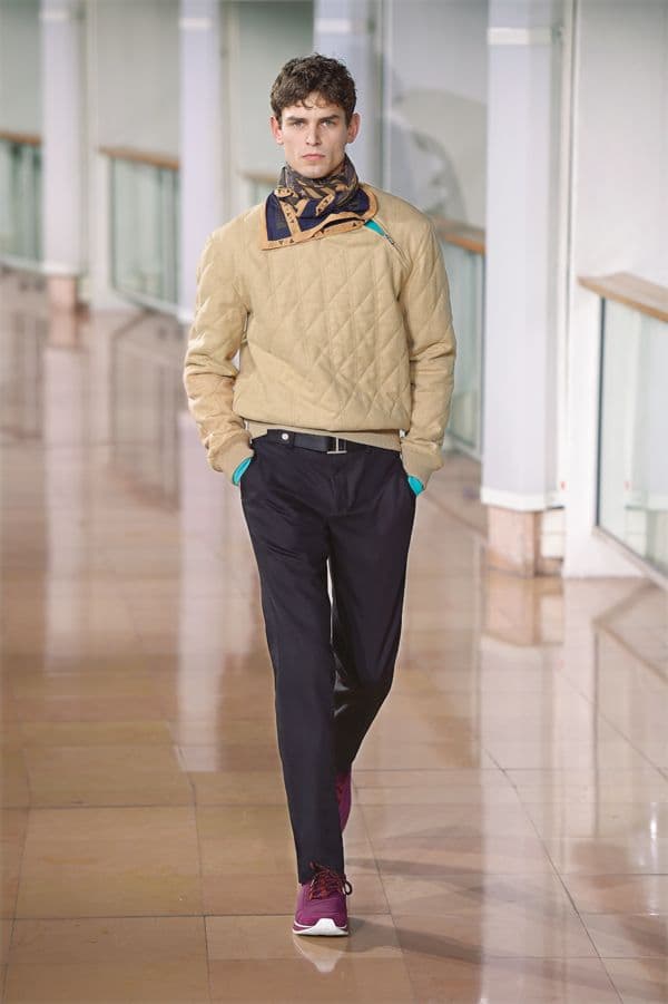 Men’s scarves are eminent on Hermès’ runway