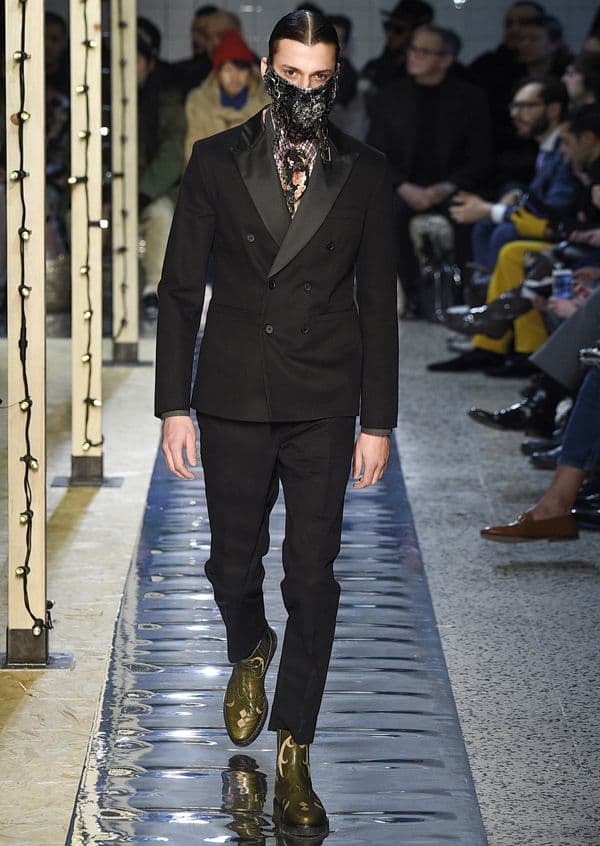 a suit-and-boots outfit from Antonio Marras