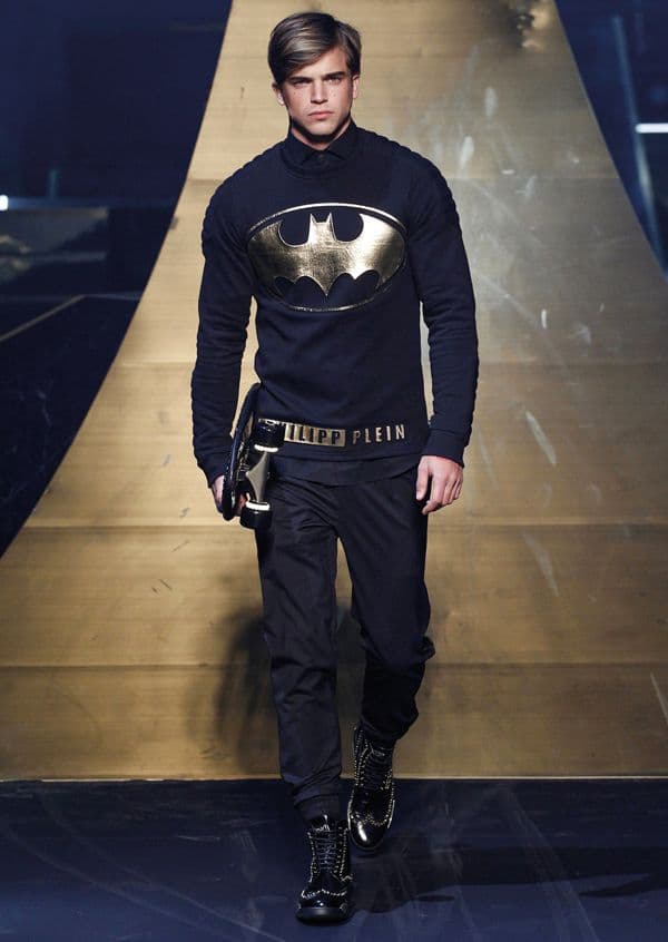 a superhero-inspired look by Philipp Plein
