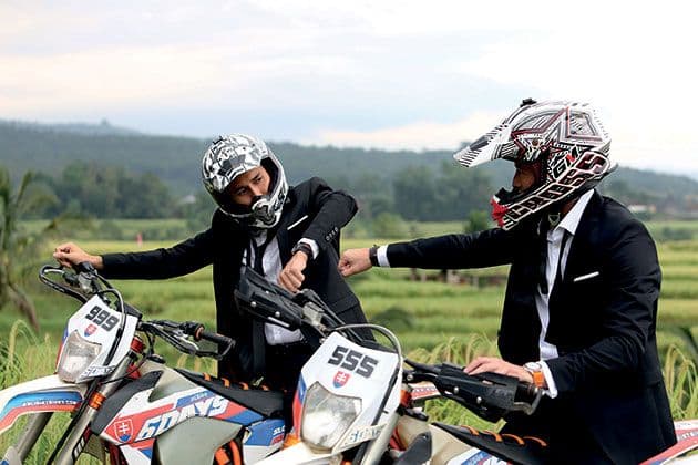 Getting ready for the moto cross scene at Jatiluwih, Tabanan