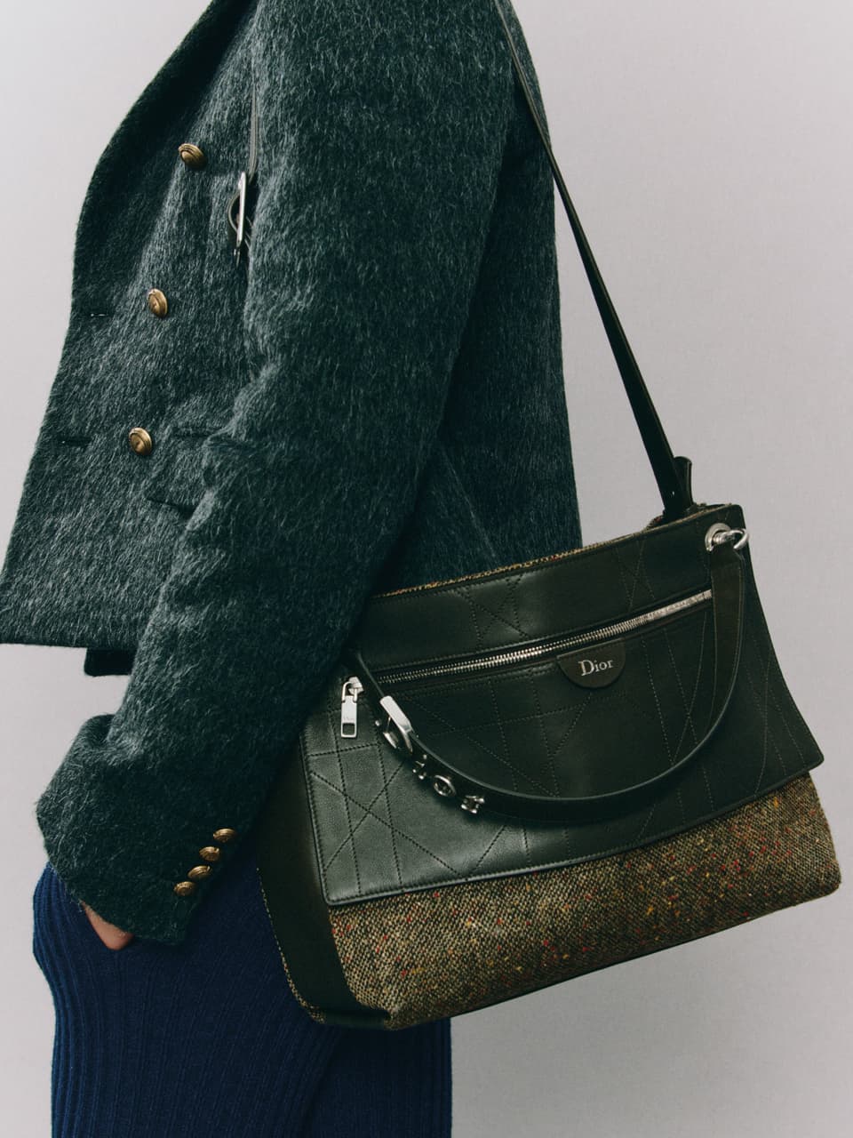 The leather and tweed Dior Bolt Bag