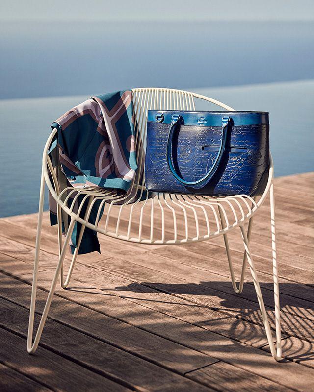 Berluti UnJour おぼつかなく Blue Gradation BriefCase