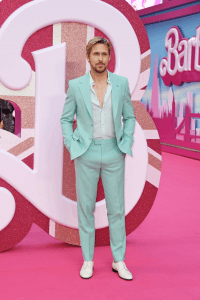 GQ, Hi, Ken! Ryan Gosling taps into the Barbie-verse with an all-pink suit  at the #Barbie world premiere.